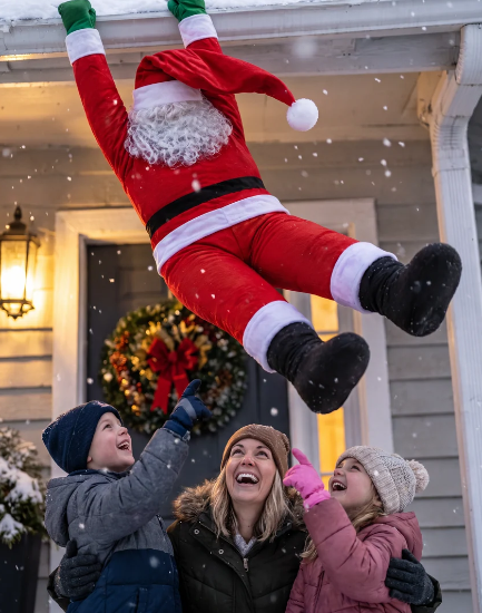 Jolly Hanging Santa